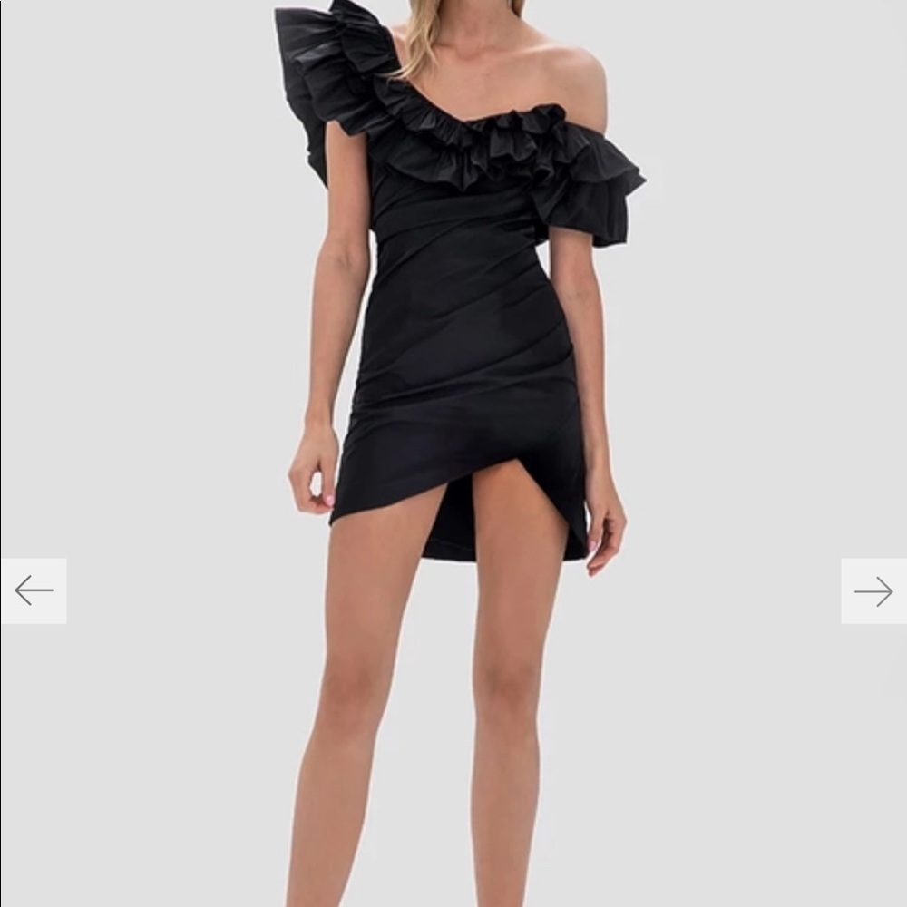 Alexis Benicia black ruffled mini dress